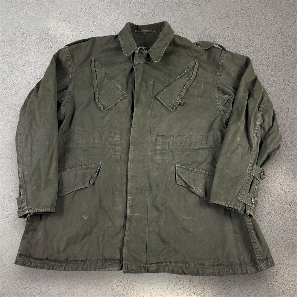 Vintage Dutch Army NATO Jacket Fits Medium/Large Slant Pocket Field Coat 60s 70s